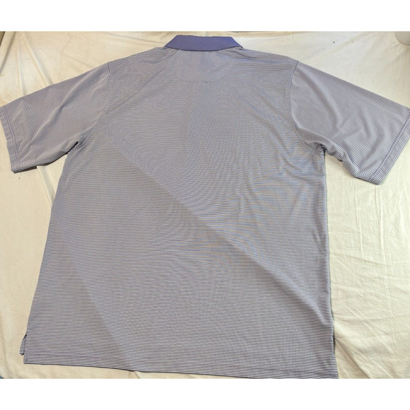 Donald Ross Golf Polo Shirt Men's XL Purple Lavender Striped Short Sleeve Poly - Picture 3 of 11